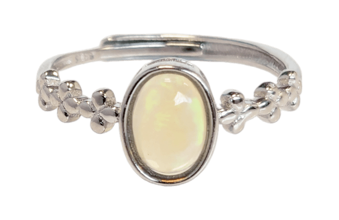 Bague Argent 925 Ajustable Opale AA 5x7mm chez Arabesk|fr