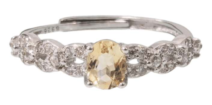 Bague Argent 925 Ajustable Citrine Naturelle AAA 4x5mm chez Arabesk|fr
