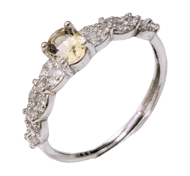 Bague Argent 925 Ajustable Citrine Naturelle AAA 4x5mm chez Arabesk