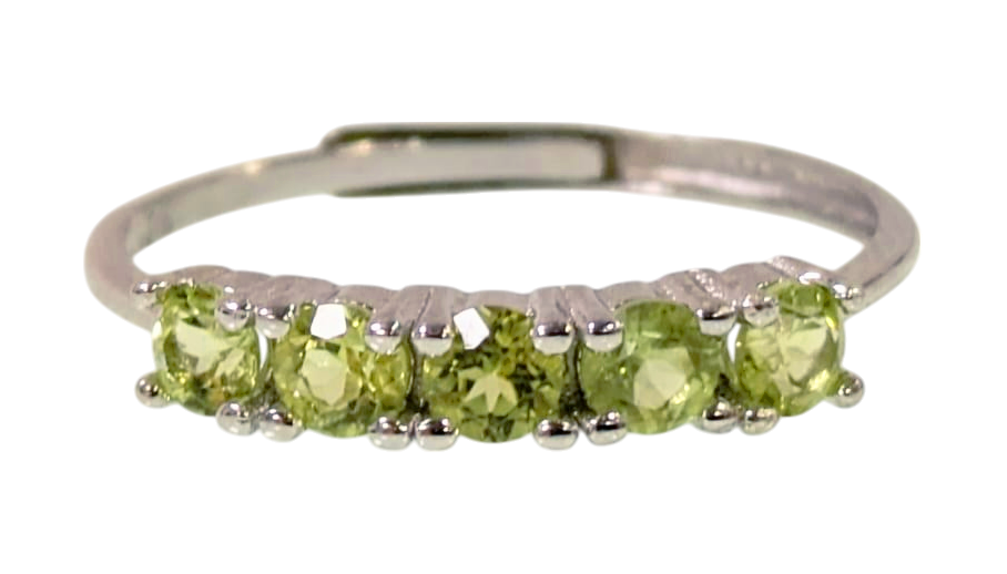 Bague Argent 925 Ajustable Péridot AAA 3x3mm chez Arabesk|fr