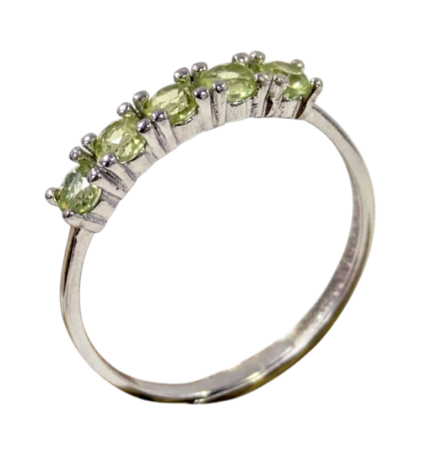 Bague Argent 925 Ajustable Péridot AAA 3x3mm chez Arabesk