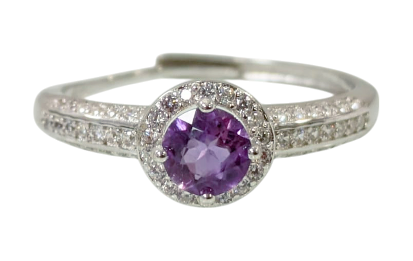 Bague Argent 925 Ajustable Amethyste AAA 5x5mm chez Arabesk|fr