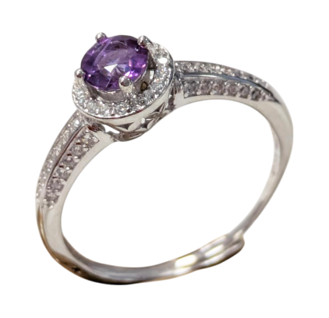 Bague Argent 925 Ajustable Amethyste AAA 5x5mm chez Arabesk