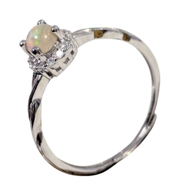 Bague Argent 925 Ajustable Opale AA 4mm chez Arabesk