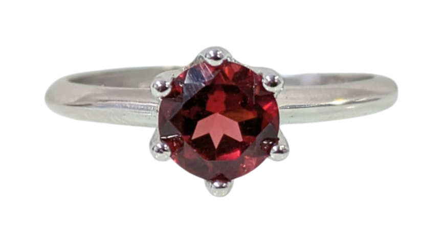 Bague Argent 925 Ajustable Grenat Rouge AAA 6mm chez Arabesk|fr
