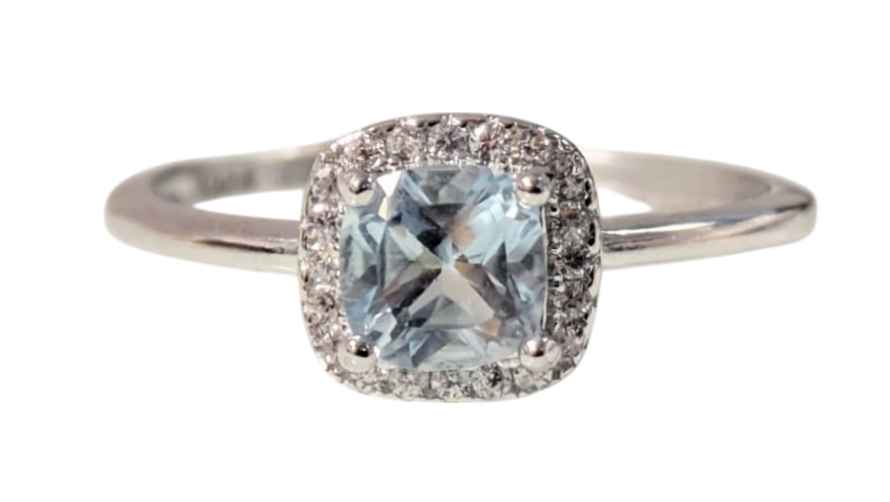 Bague Argent 925 Ajustable Topaze Bleue AAA 5mm chez Arabesk|fr