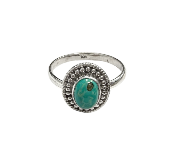 Bague Argent 925 Turquoise de Tibet AA T56 chez Arabesk|fr