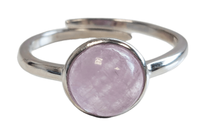 Bague Argent 925 Ajustable Ronde Kunzite AA 8mm chez Arabesk|fr