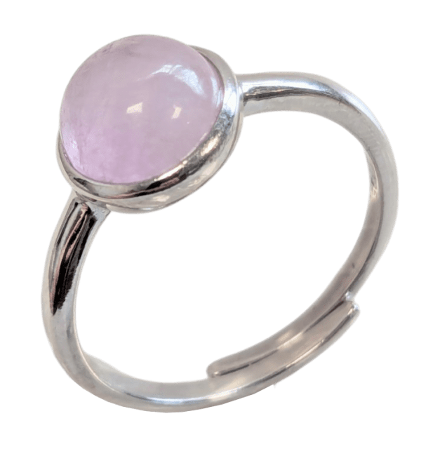 Bague Argent 925 Ajustable Ronde Kunzite AA 8mm chez Arabesk