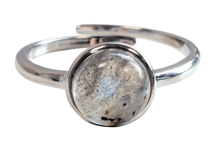 Bague Argent 925 Ajustable Ronde Labradorite A+ 8mm chez Arabesk|fr
