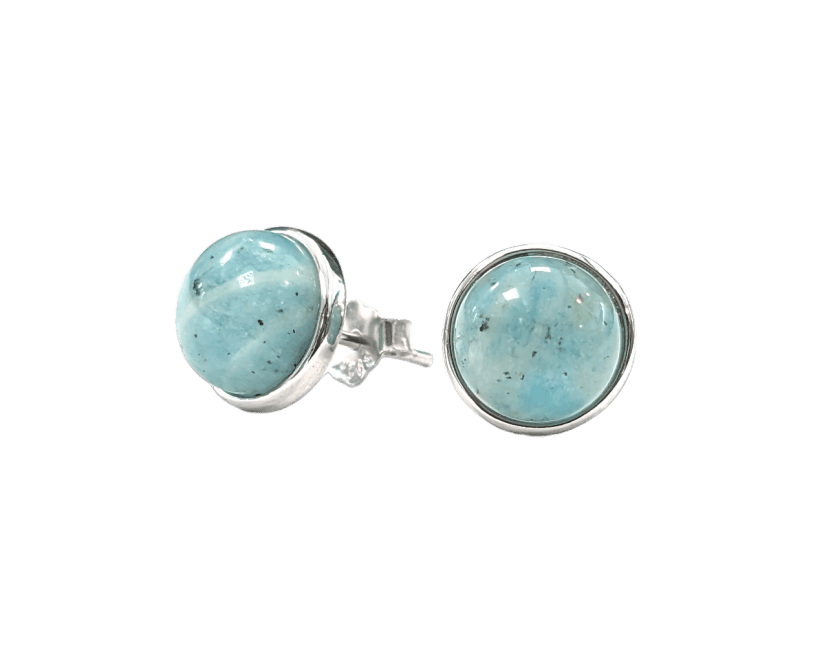 Boucles d'Oreilles Argent 925 Amazonite AA 8mm