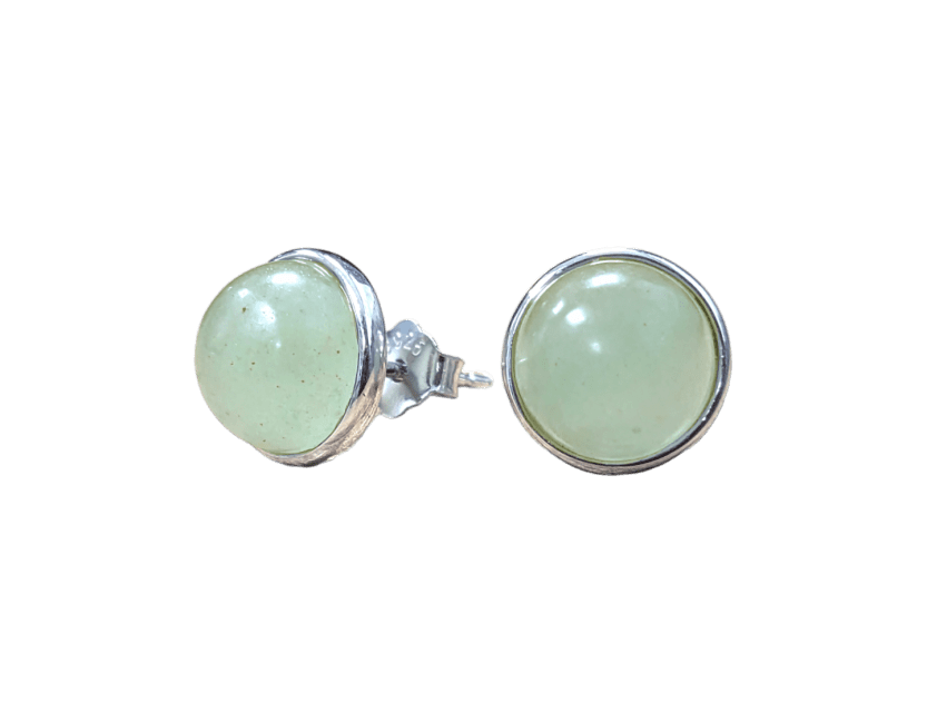 Boucles d'Oreilles Argent 925 Aventurine Verte A 8mm