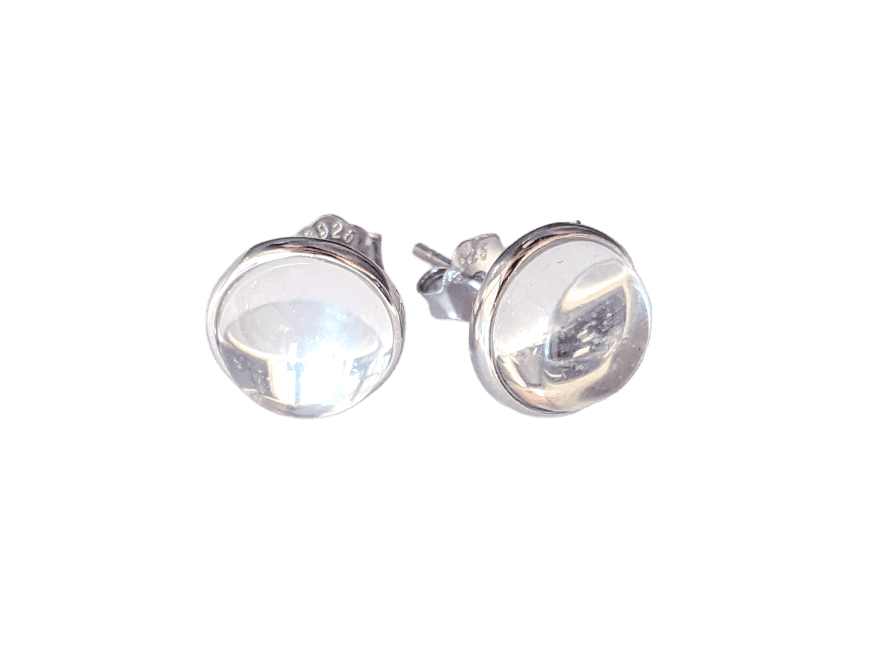 Boucles d'Oreilles Argent 925 Cristal de roche AA 8mm