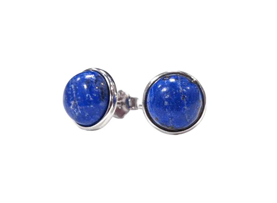 Boucles d'Oreilles Argent 925 Lapis Lazuli AA 8mm