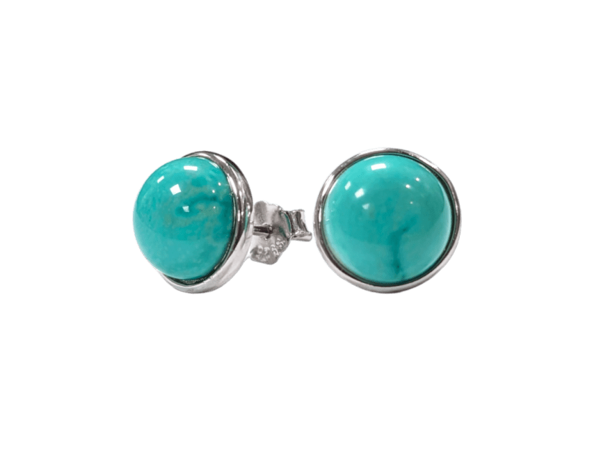 Boucles d'Oreilles Argent 925 Turquénite A 8mm