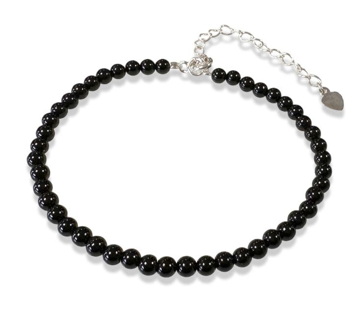 Bracelet Onyx A Coeur Argent 925 3mm