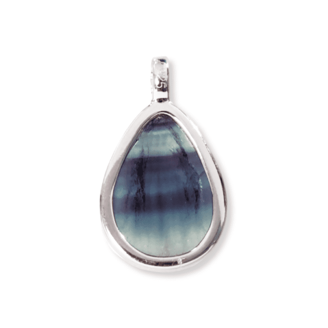 Pendentif Goutte Argent 925 Fluorite AA 23.5mm