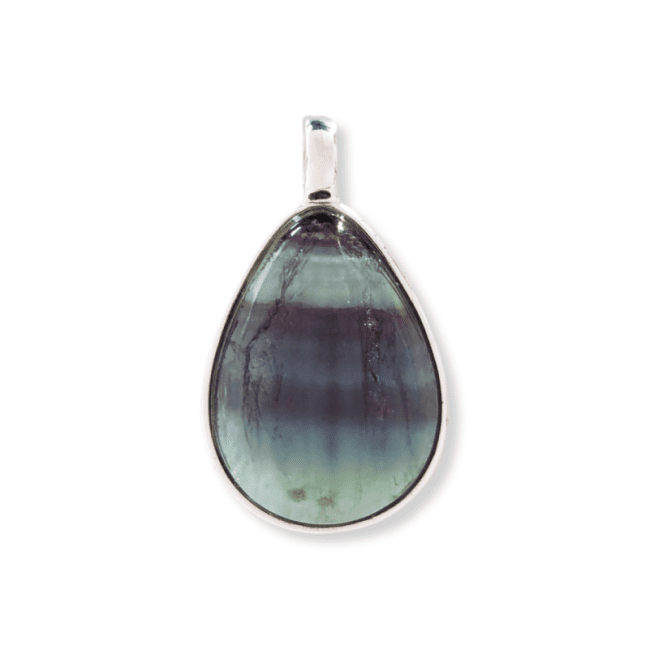 Pendentif Goutte Argent 925 Fluorite AA 23.5mm