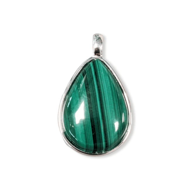 Pendentif Goutte Argent 925 Malachite AAA 23.5mm