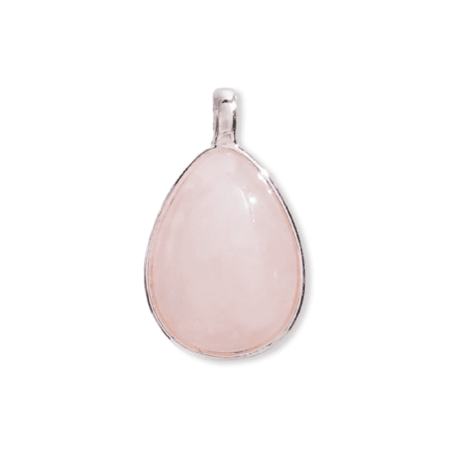 Pendentif Goutte Argent 925 Quartz Rose AA 23.5mm