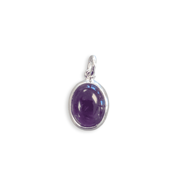 Pendentif Ovale Argent 925 Amethyste AA 13mm