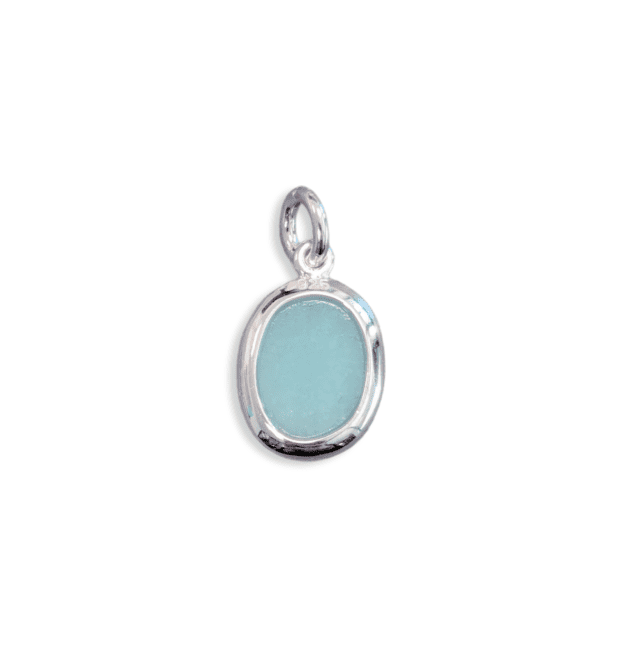 Pendentif Ovale Argent 925 Amazonite AA 13mm