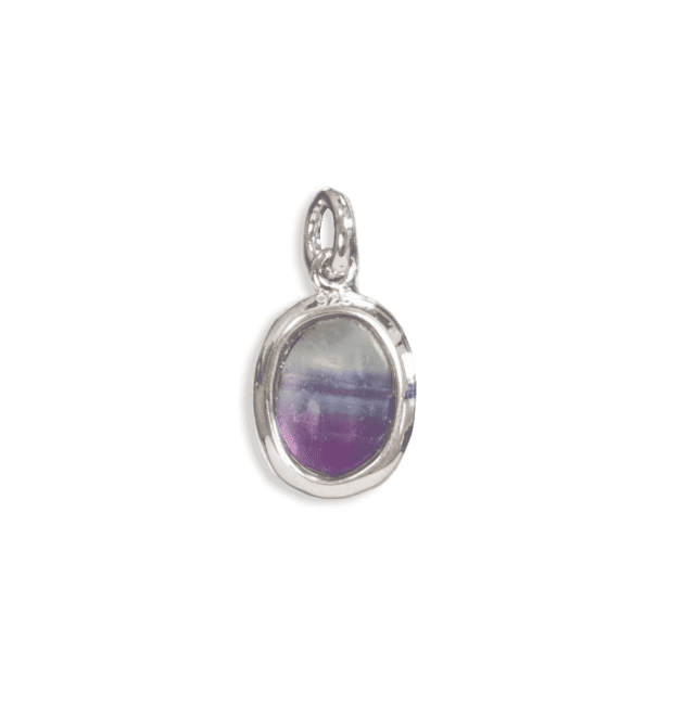 Pendentif Ovale Argent 925 Fluorite AA 13mm