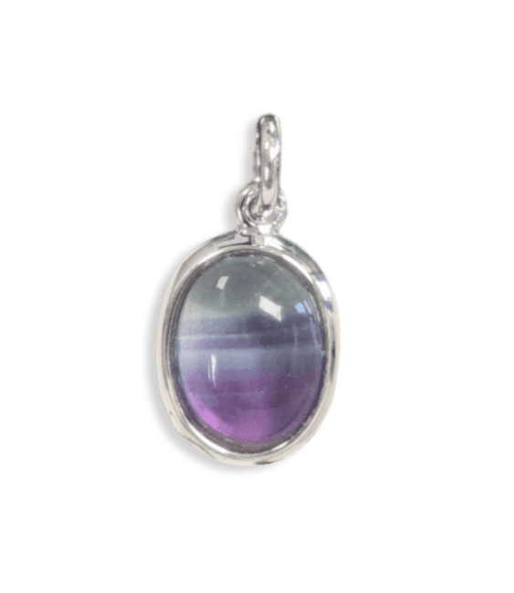 Pendentif Ovale Argent 925 Fluorite AA 13mm