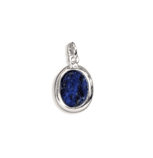 Pendentif Ovale Argent 925 Lapis Lazuli AA 13mm