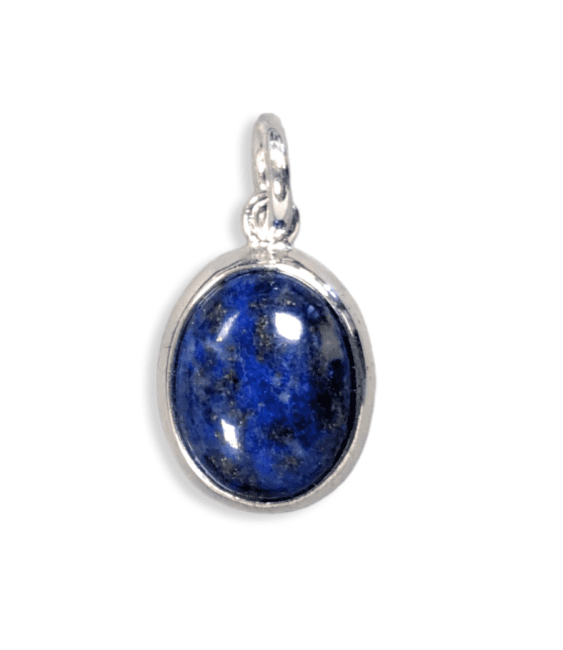 Pendentif Ovale Argent 925 Lapis Lazuli AA 13mm