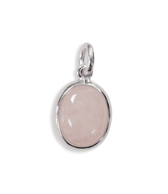 Pendentif Ovale Argent 925 Quartz Rose AA 13mm