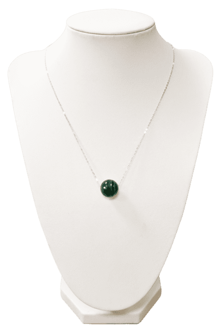 Collier Argent 925 Malachite AA Boule 12mm chez Arabesk|fr