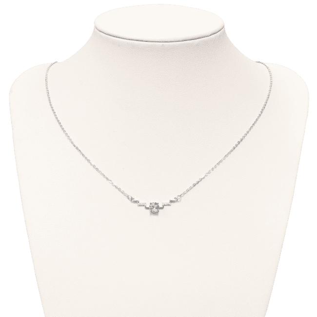 Collier Argent 925 Topaze Bleue et Strass Facetée AA 5mm chez Arabesk|fr