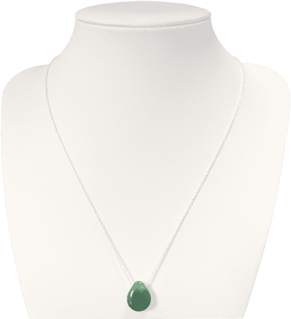 Colliers Argent 925 Pierre Percée Aventurine Verte A 14mm