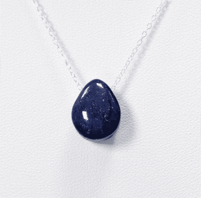 Colliers Argent 925 Pierre Percée Lapis Lazuli AA 14mm