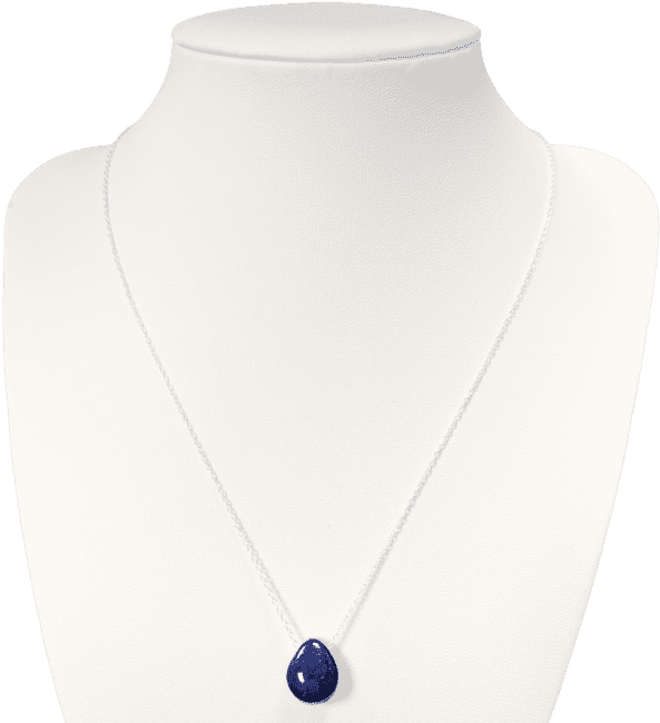 Colliers Argent 925 Pierre Percée Lapis Lazuli AA 14mm