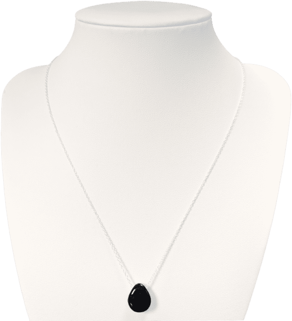 Colliers Argent 925 Pierre Percée Obsidienne Noire A 14mm