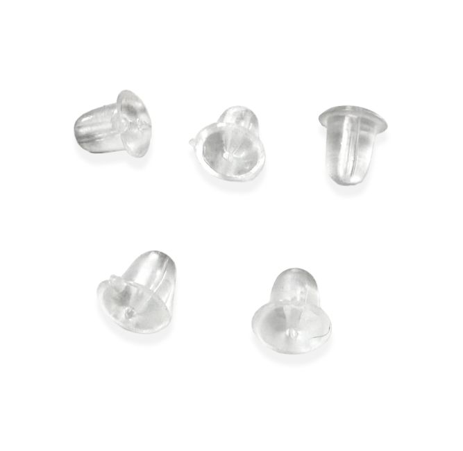 Fermoirs Boucles d'Oreilles en Silicone Transparent 4-5mm x100