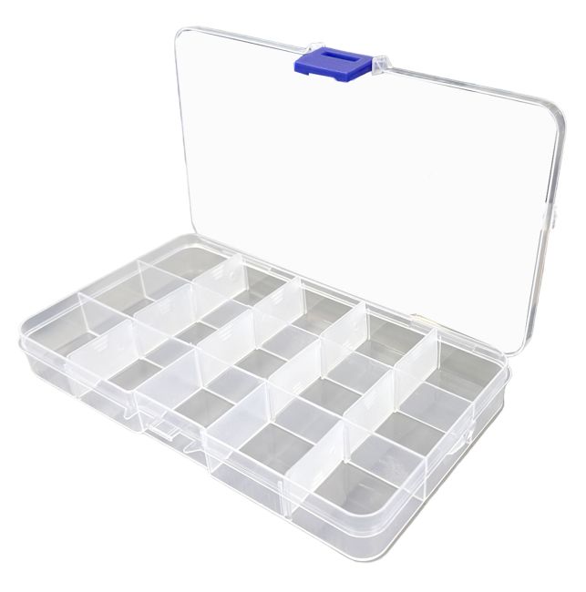 Boite de rangement perles en plastique 15 cases x5