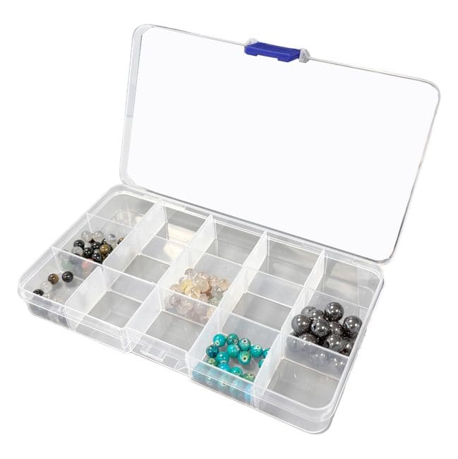 Boite de rangement perles en plastique 15 cases x5