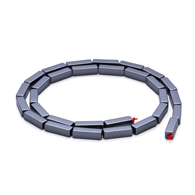 Perles Intercalaires Rectangulaires en Hématite – 3,7×12,4 mm