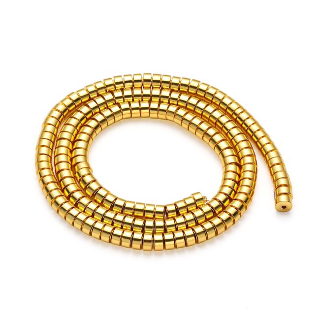 Perles Intercalaires en Hématite Dorée – 3×1 mm