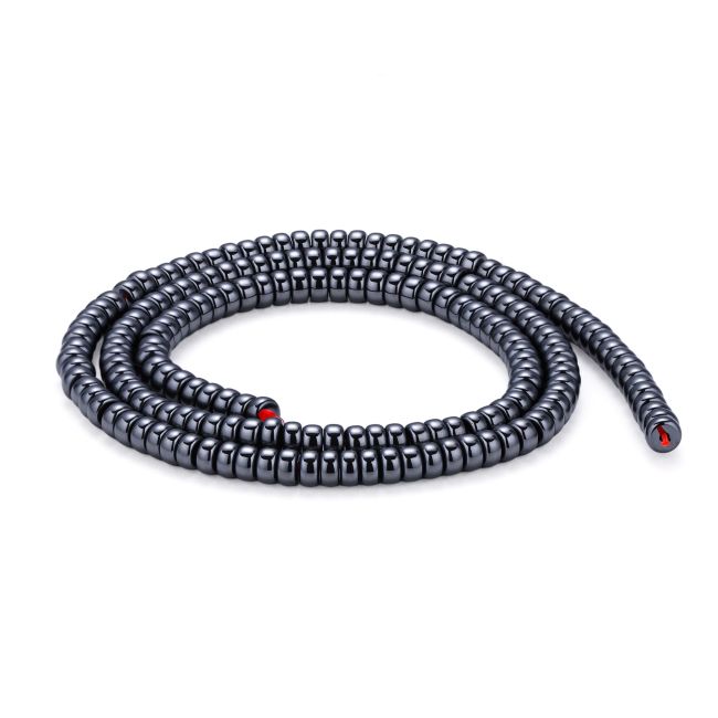 Perles Intercalaires Cylindriques Courtes en Hématite – 4×2 mm