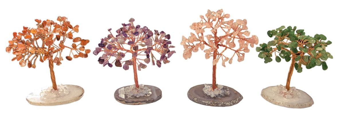 Arbre de Vie Quartz Rose sur Agate 12-13cm