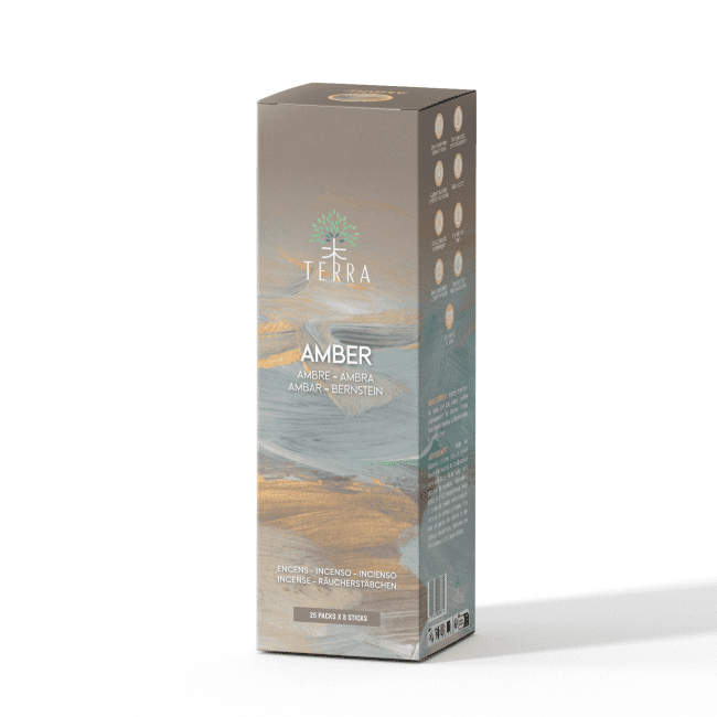 Encens TERRA Ambre sans charbon 12grs chez Arabesk