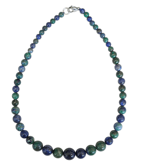 Malachite & Azurite Traitée A Collier Chute Perles 6-14mm 45cm