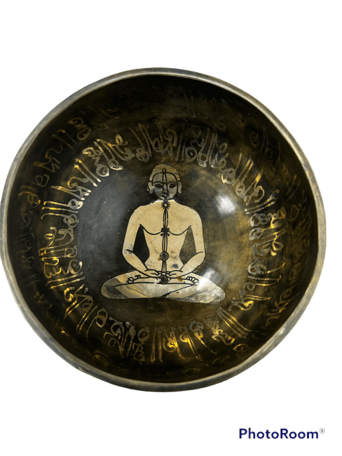 Bol chantant tibétain avec gravures - Chakras - 16cm