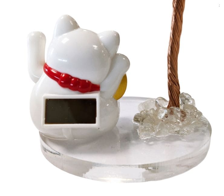 Arbre de Vie en Agate Rouge avec Manekineko