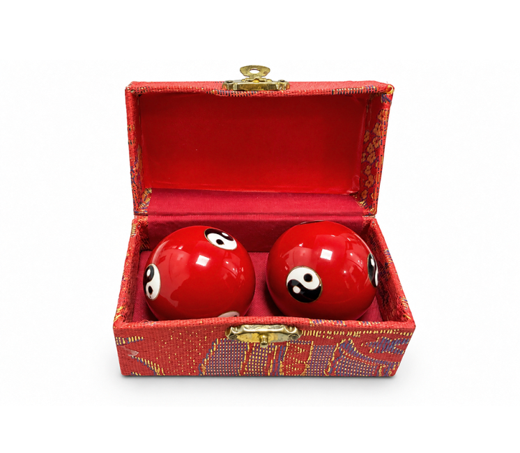 Boules de Massage Chinoises Yin Yang Rouges 4,2 cm