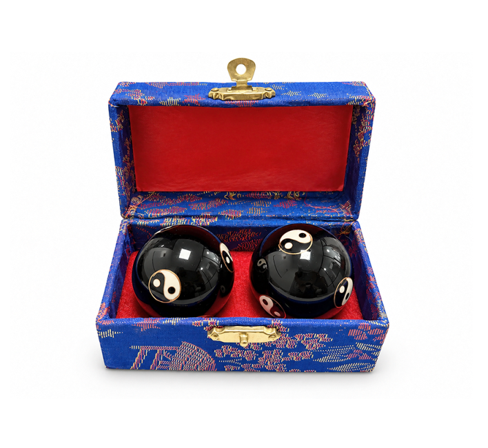 Boules de Massage Chinoises Yin Yang Noires 4,2 cm